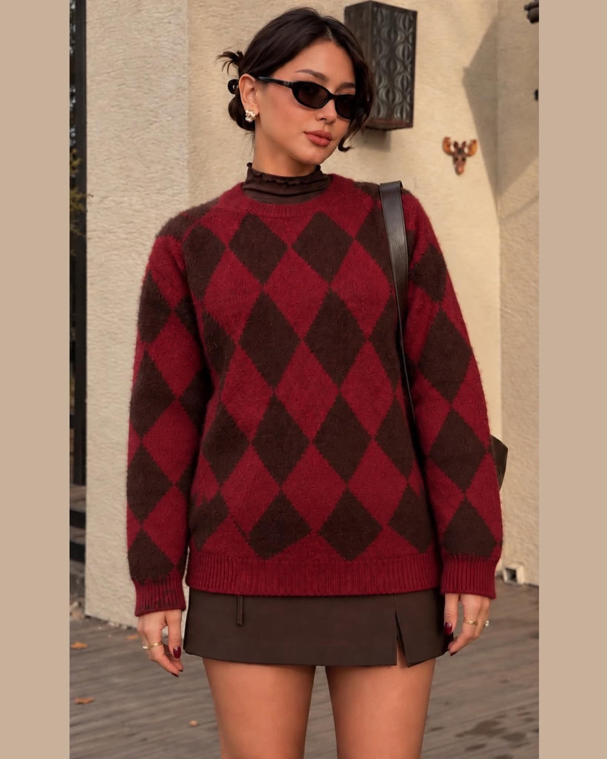 Argyle Knit Sweater