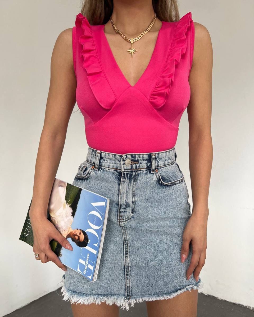 Stylish Top With Ruffles