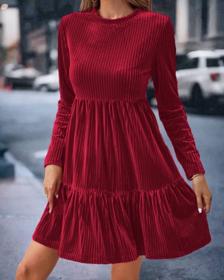 Velvet Wide Short Dress