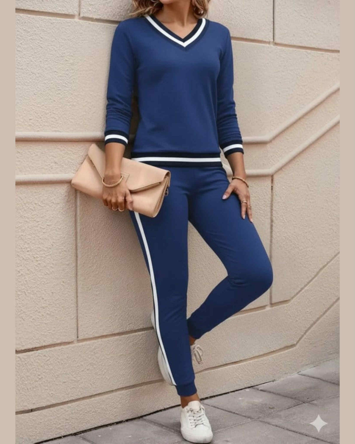 V-Neck Cotton Two Colors Set