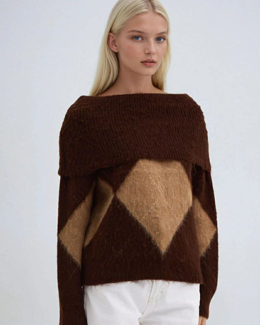 Geometric Wool Warm Blouse