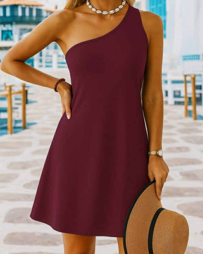 One Shoulder Stylish Short Dress