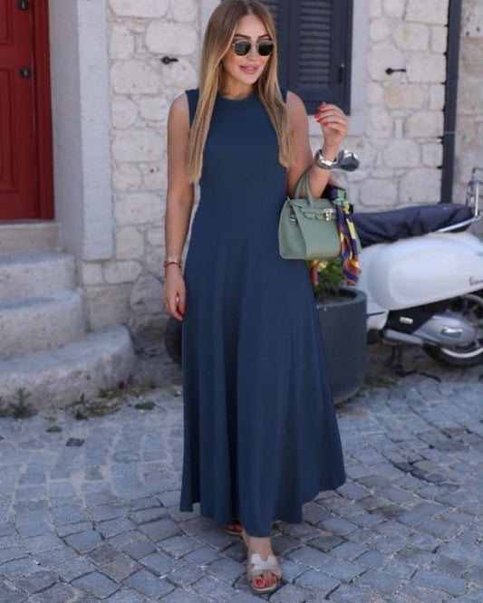 Cotton Cut Long Wide Dress