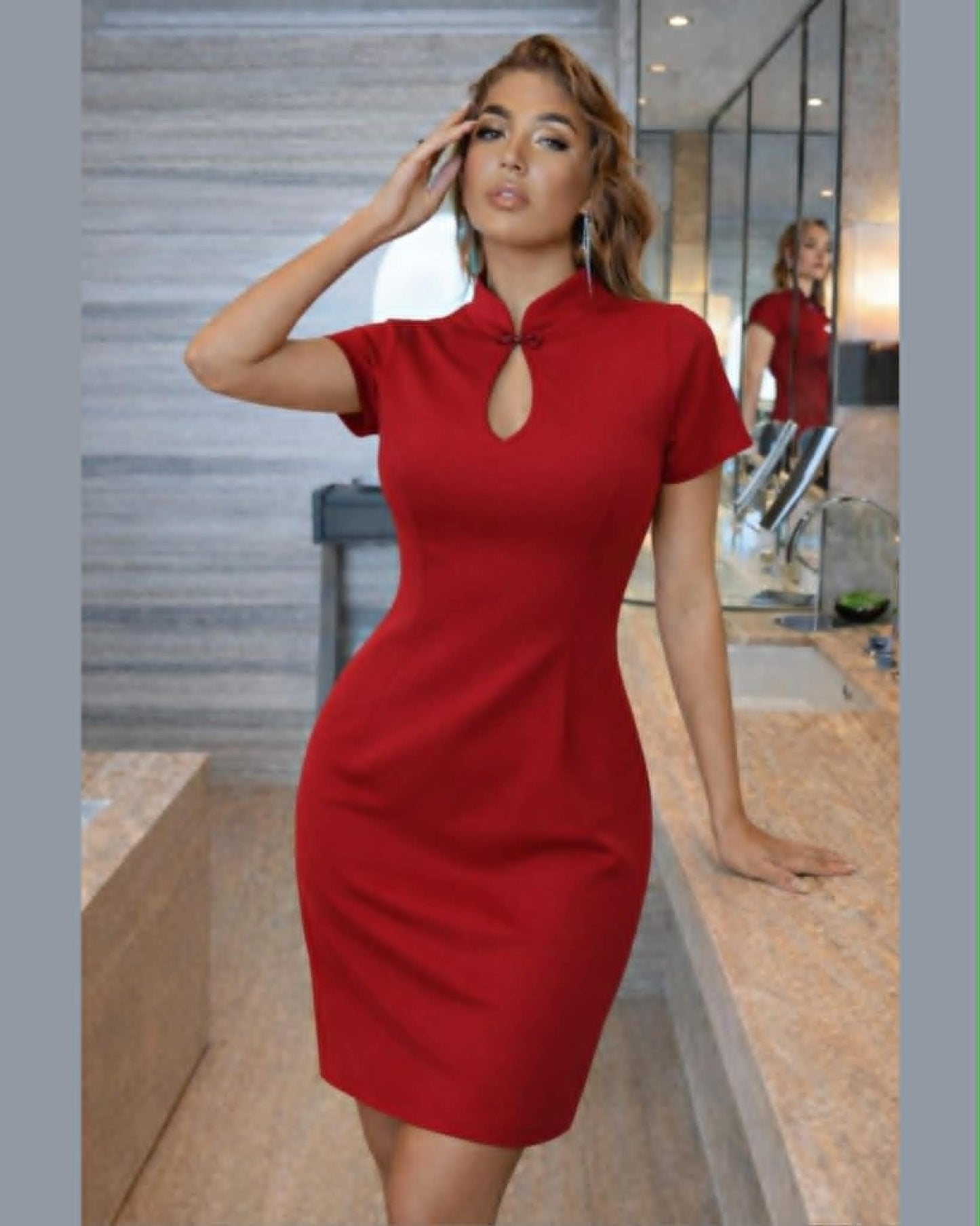 Elegant Short One Color Dress