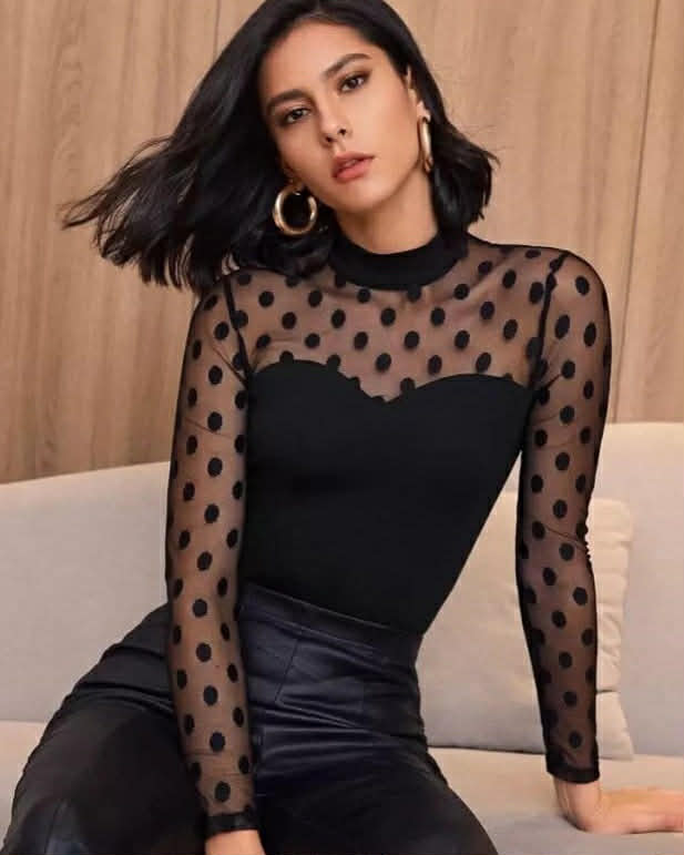 Polka-Dot Tulle Top