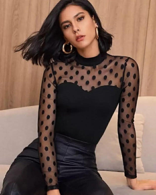 Polka-Dot Tulle Top