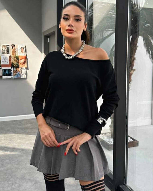 Soft Wool Simple Blouse