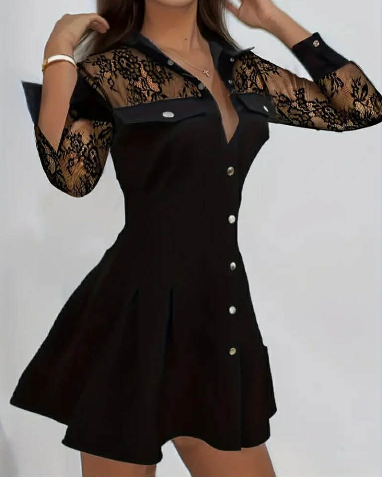Short Dress With Buttons And Laces