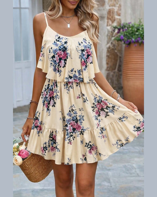 Floral Wide Short Dress