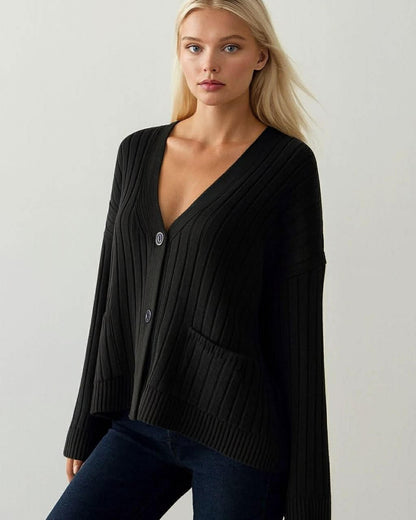 Wool Stripped Elegant Cardigan