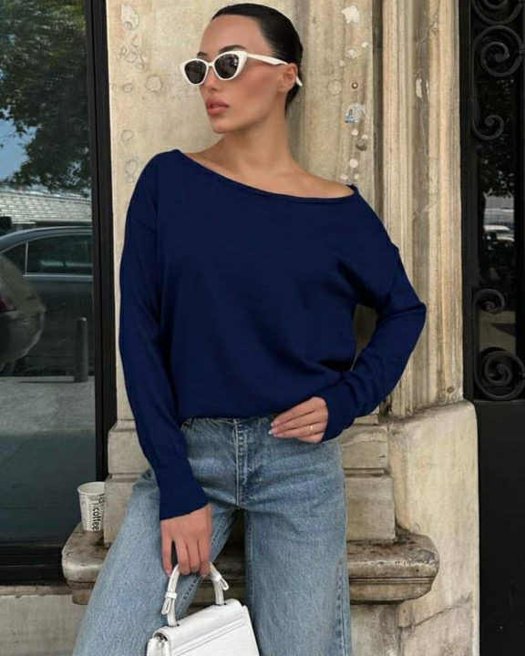 Soft Wool Simple Blouse