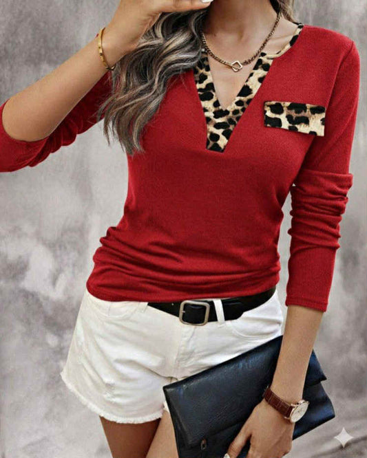 Leopard Long Sleeve Casual Top