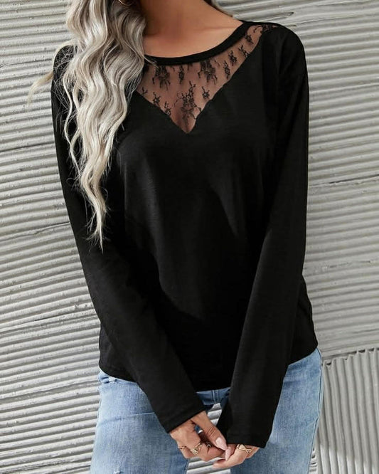 Cotton Long Sleeve Top With Laces