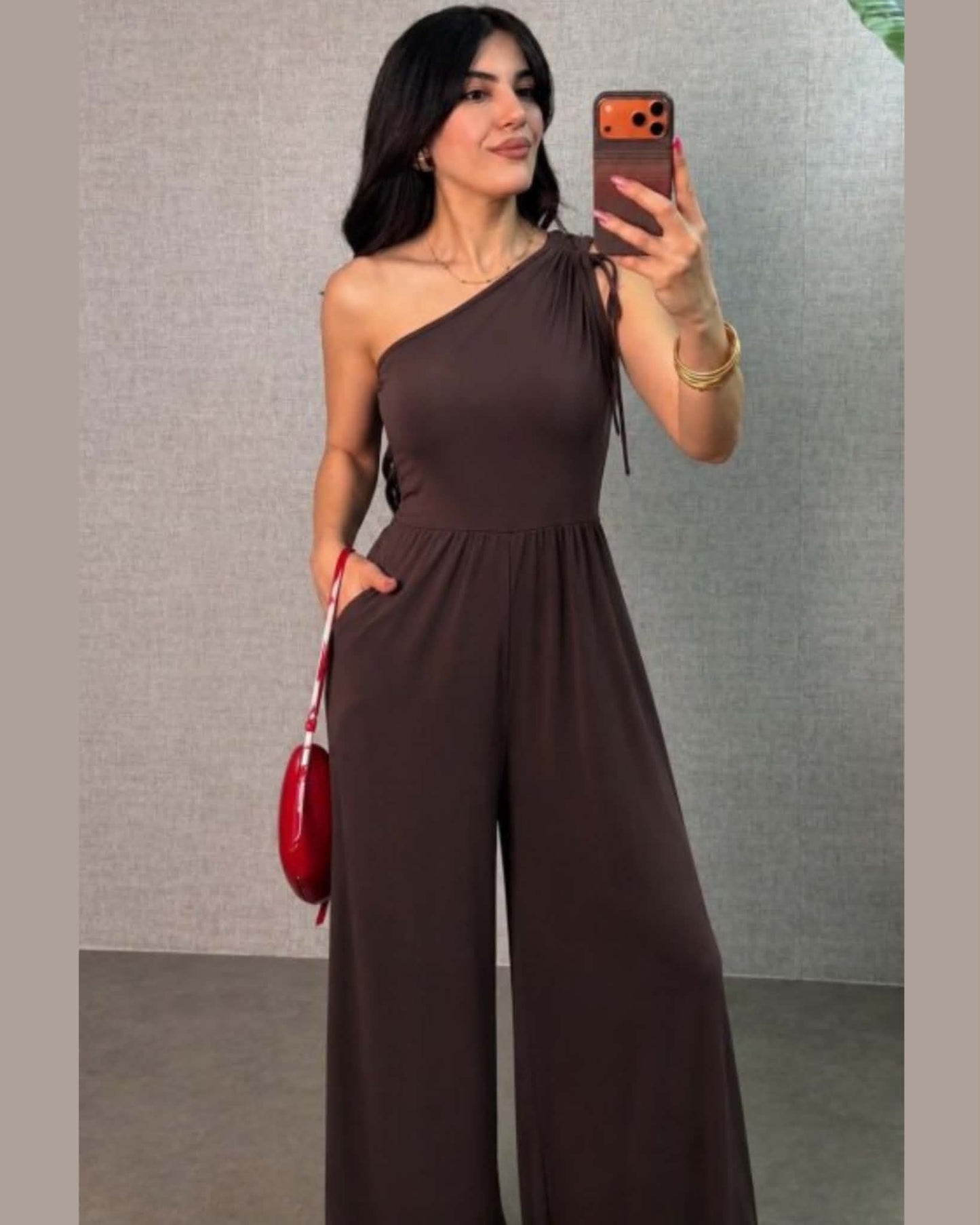 One-Shoulder Wide-Leg Jumpsuit