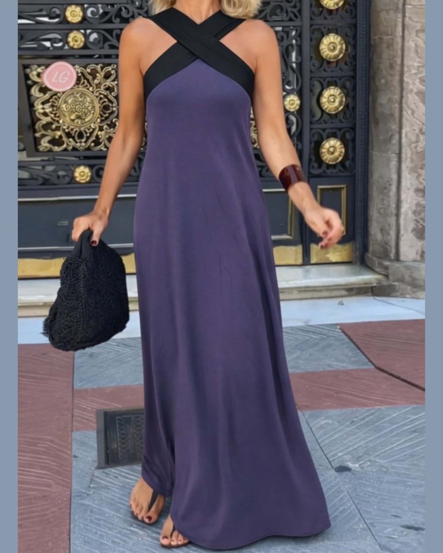 Long Two Colors Dress