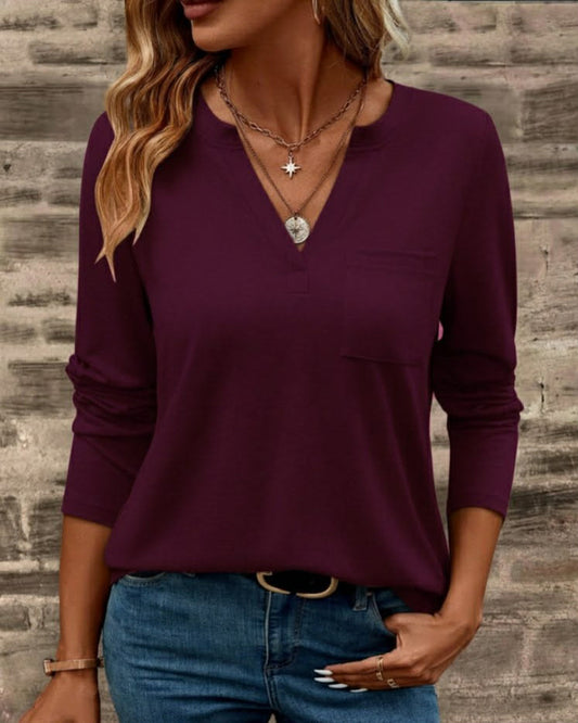 Simple Long Sleeve Cotton Top