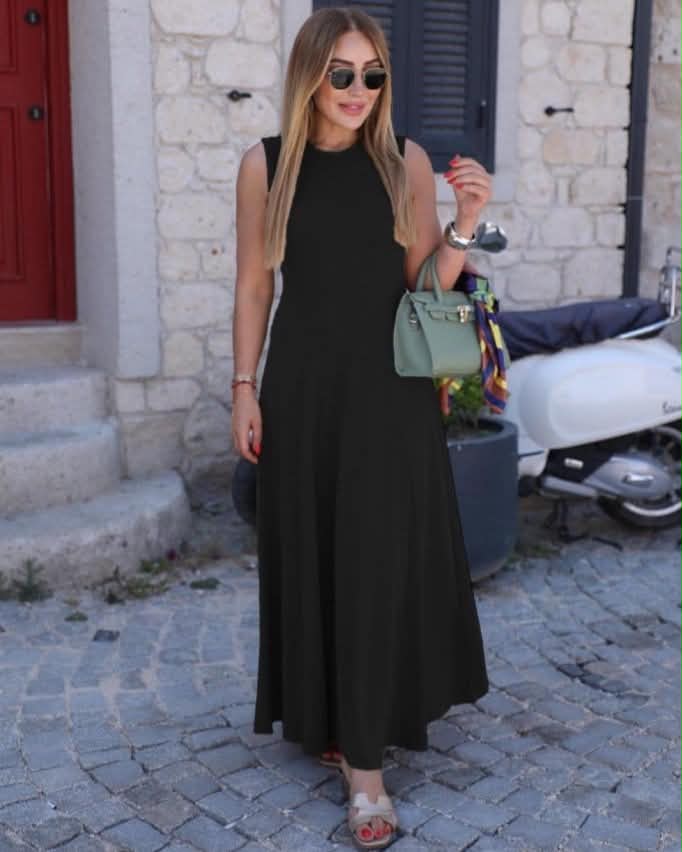 Cotton Cut Long Wide Dress