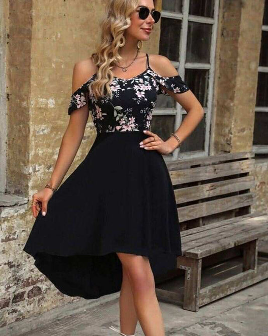 Floral Of Shoulder Wide Dress