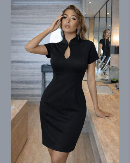 Elegant Short One Color Dress