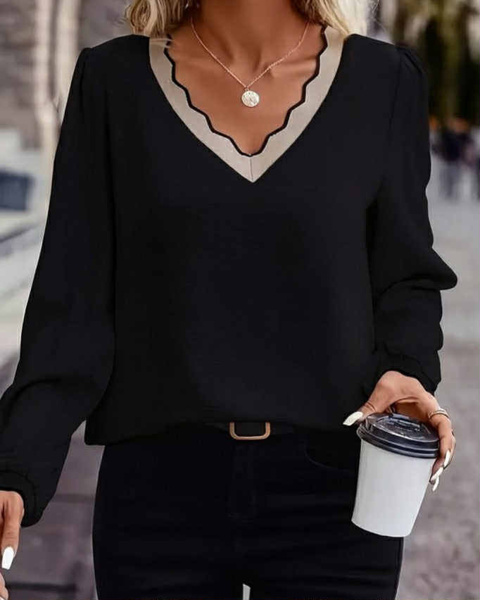 V-Neck Long Sleeve Yara Top