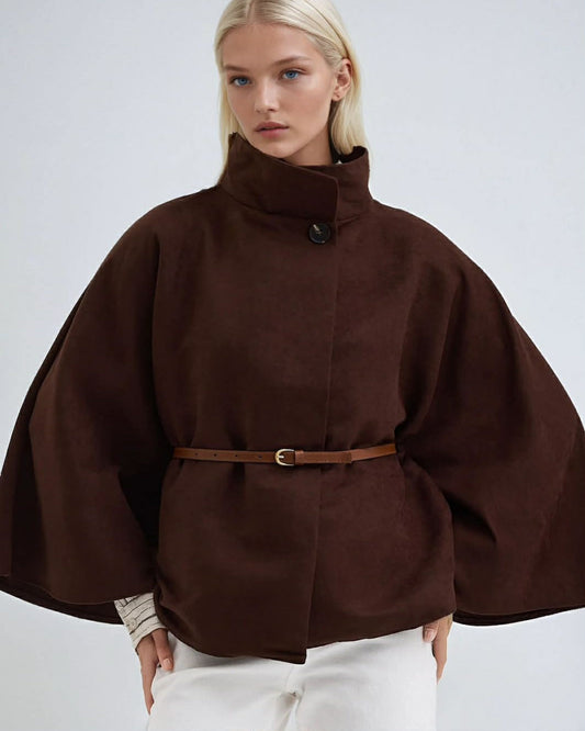 Elegant Poncho With Belt