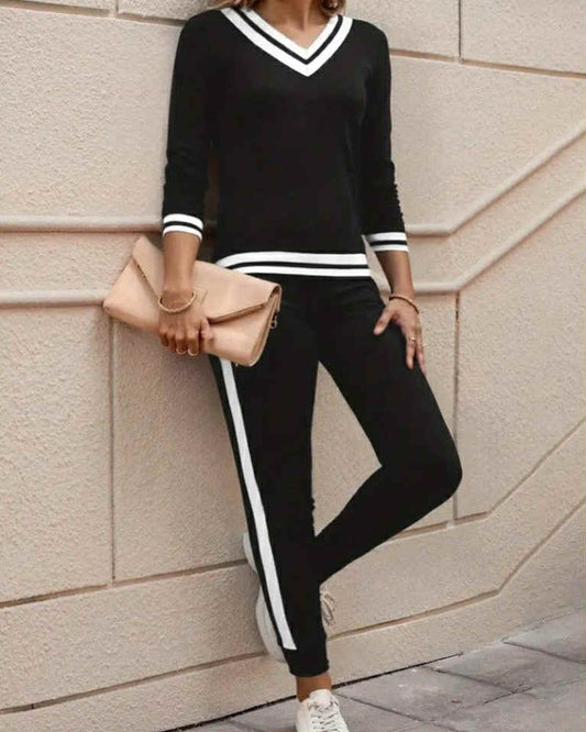 V-Neck Cotton Two Colors Set