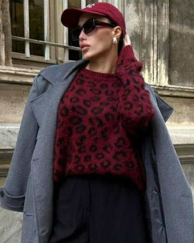 Leopard Wool Blouse