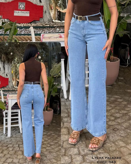 Denim Pants With Belt