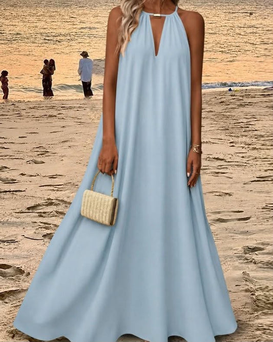 Wide Sleeveless Long Dress