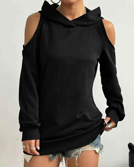 Hooded Long Sleeve Cotton Sweater