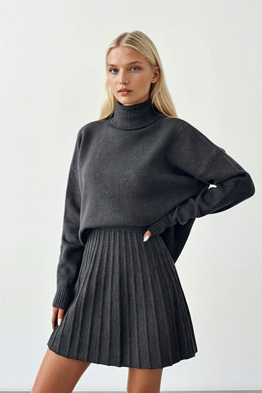 Wool Skirt Set One Color