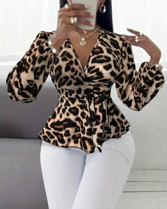 Leopard V-Neck Top