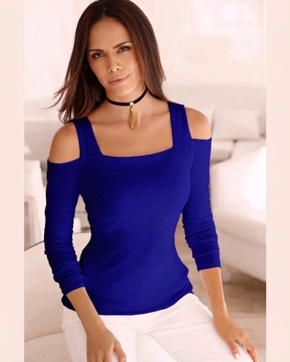 Square Neckline With Open Cold-Shoulder Design Top