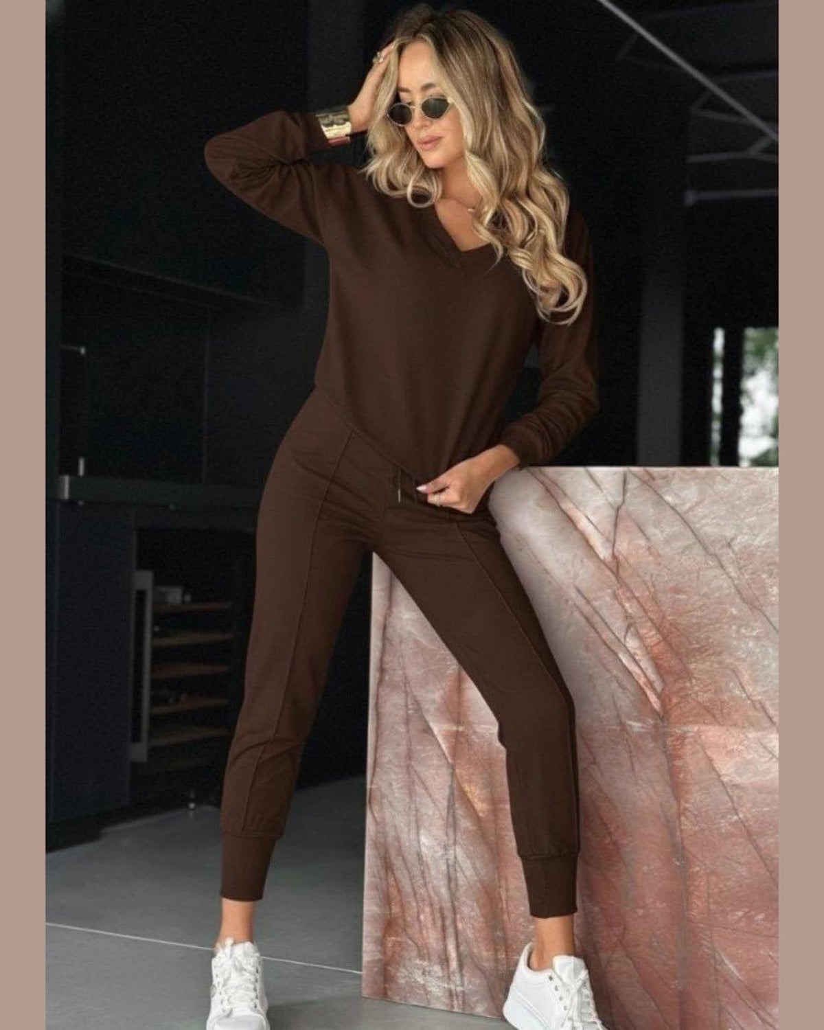V-Neck Loungewear Cotton Set