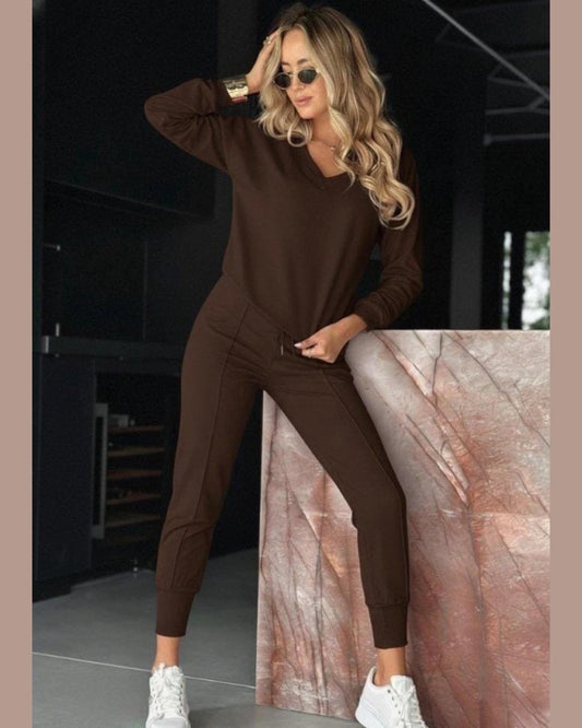 V-Neck Loungewear Cotton Set