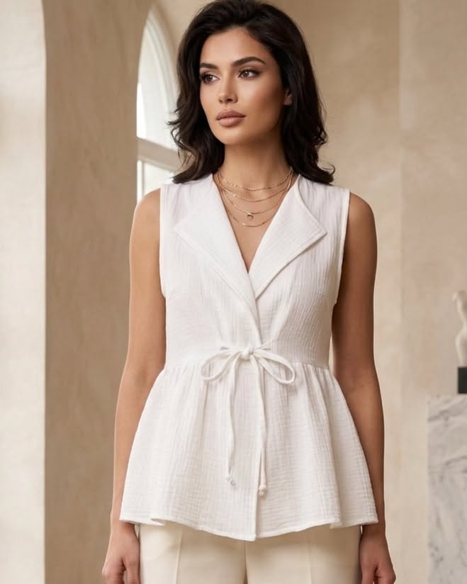 Cut Wide Top With Tie