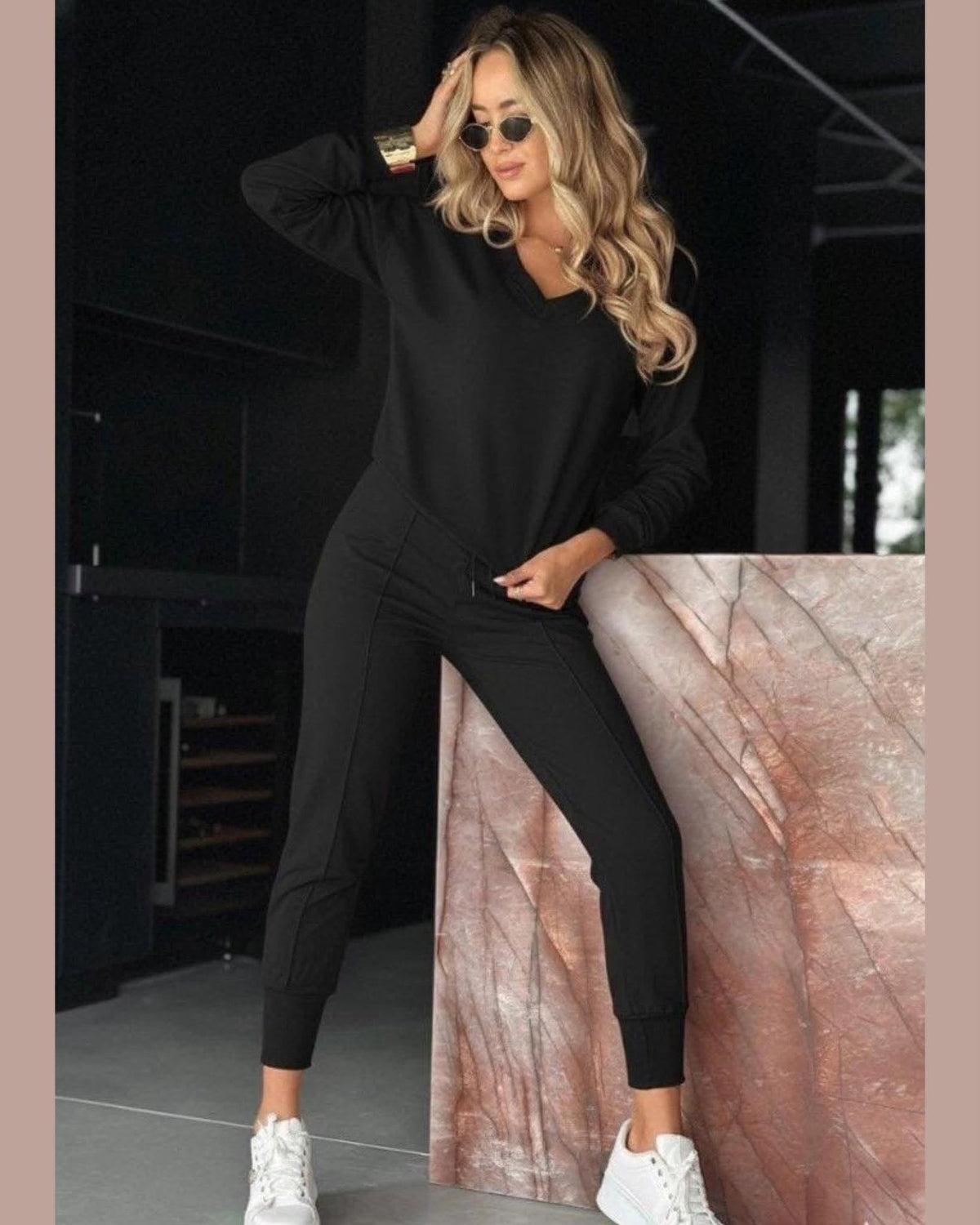 V-Neck Loungewear Cotton Set