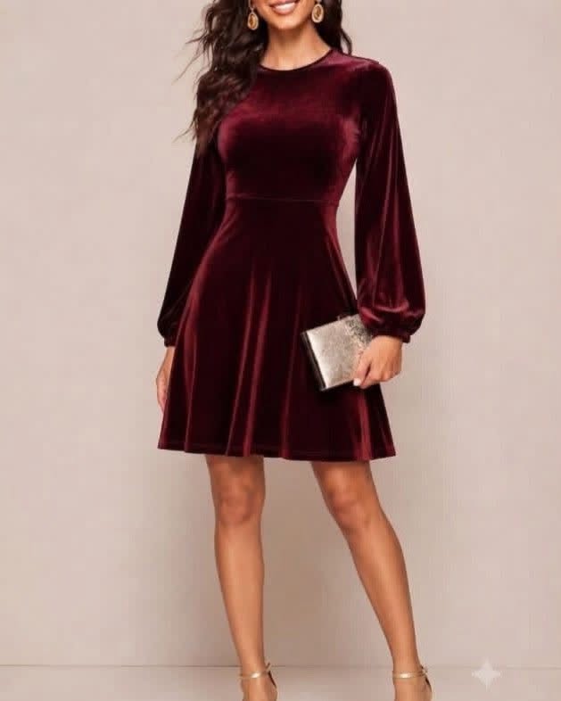 Velvet Fit-And-Flare Cocktail Dress