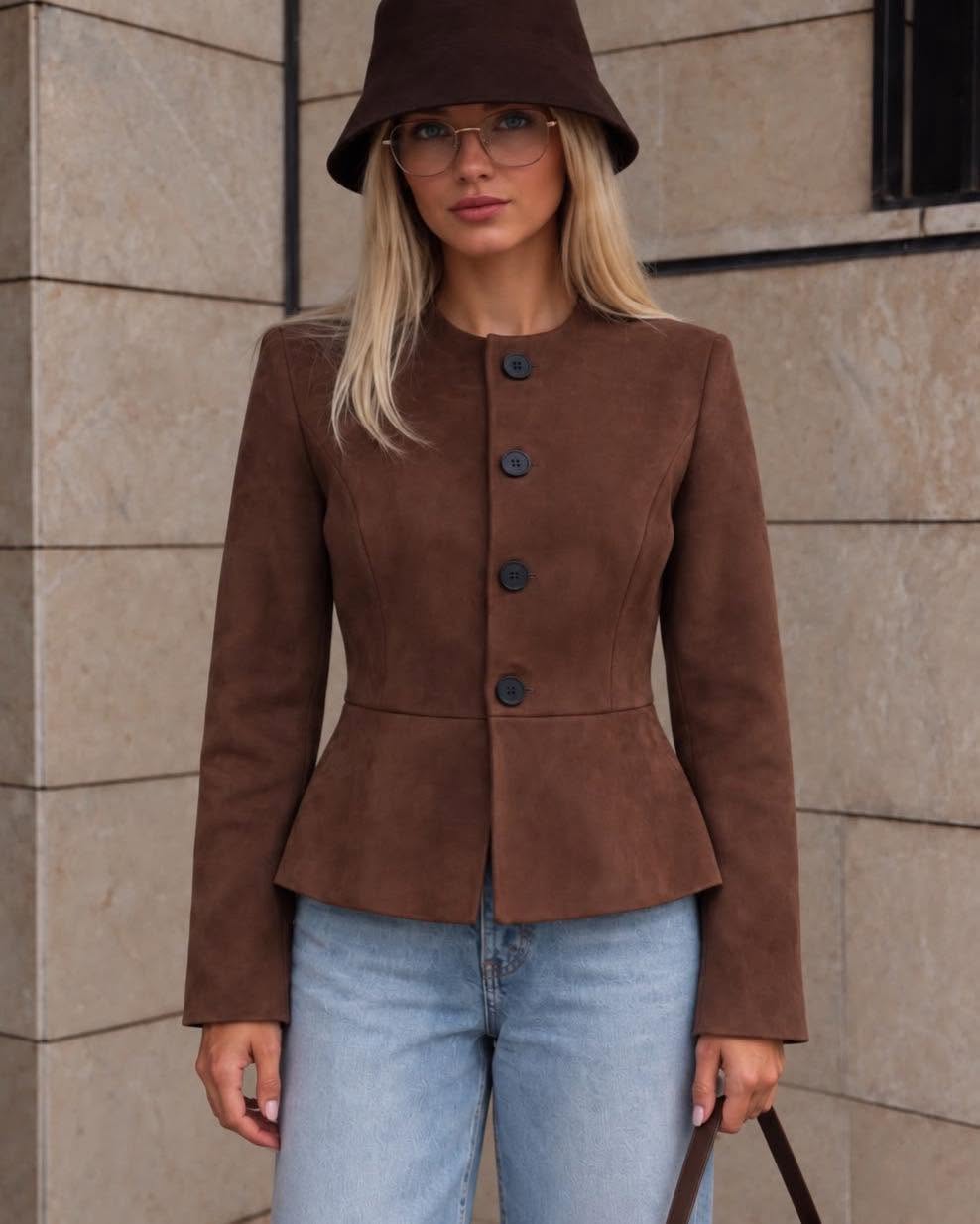 Peplum Suede Jacket