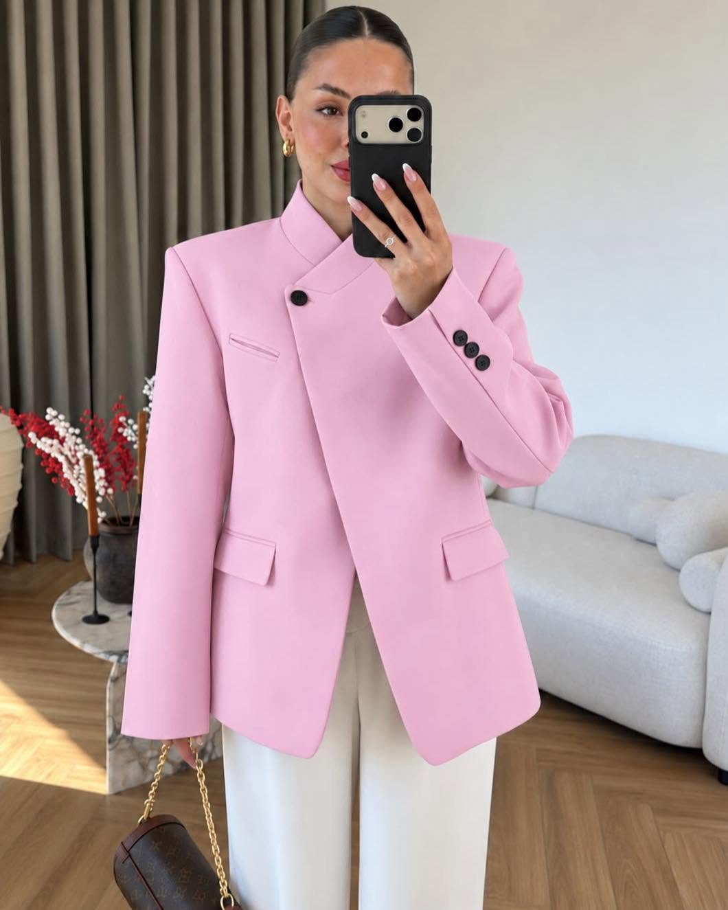 Single-Button Crossover Blazer