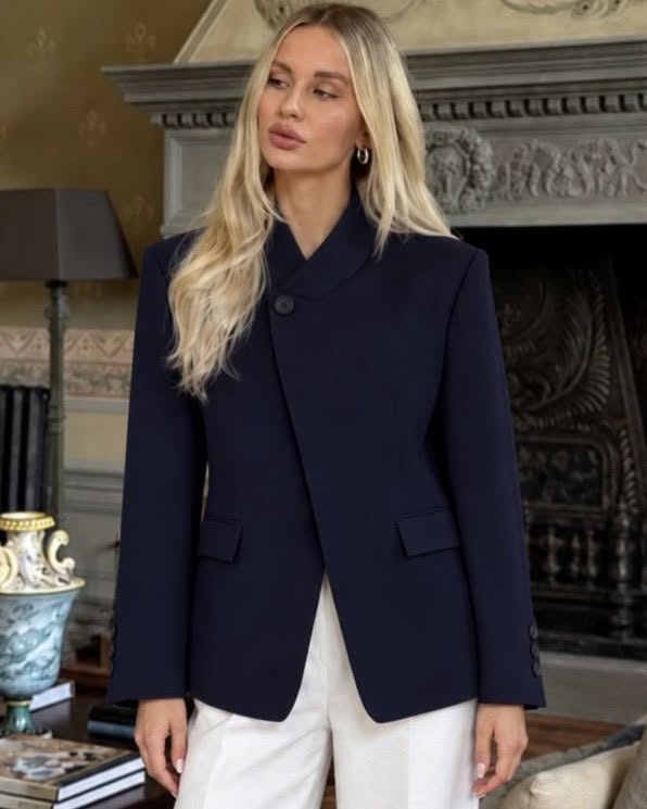 Single-Button Crossover Blazer