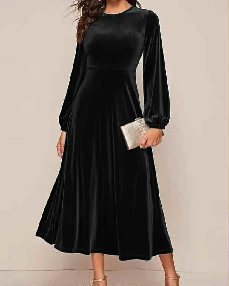 Velvet Long Wide Dress