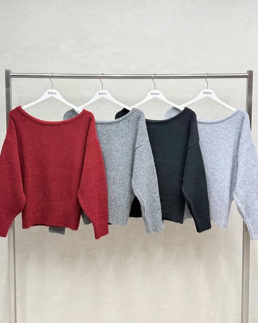 Off-Shoulder Knit Sweater