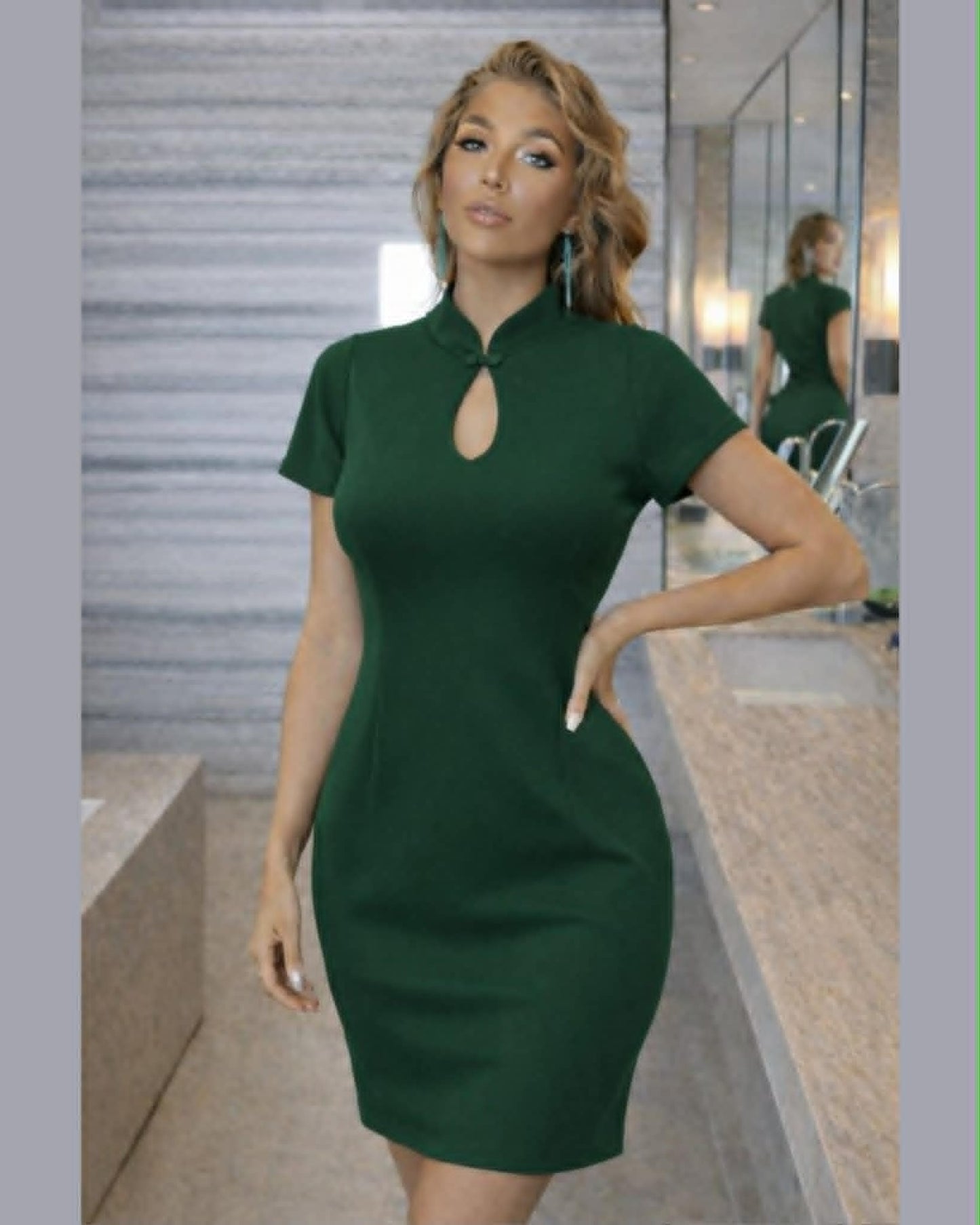 Elegant Short One Color Dress