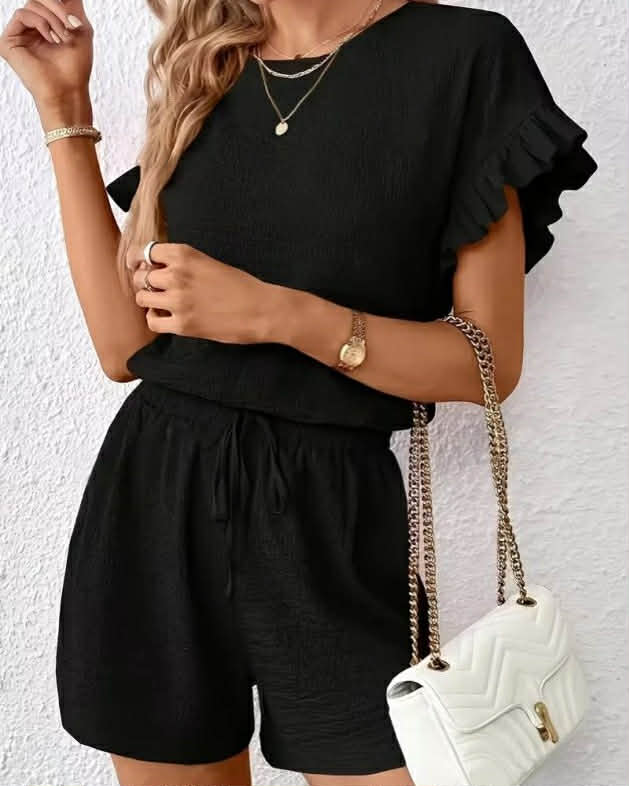 Casual Set With Ruffles On Sleeves