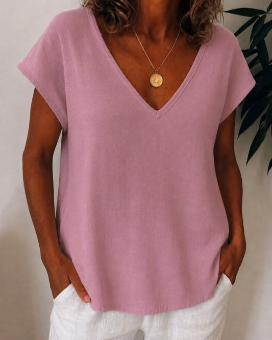 V-Neck Short Sleeve Top