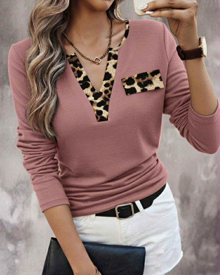 Leopard Long Sleeve Casual Top