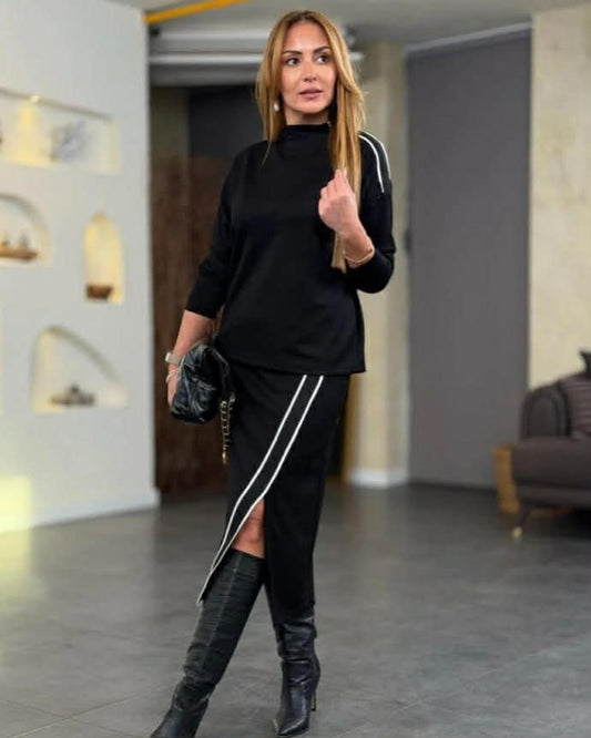 Two Colors Skirted Set