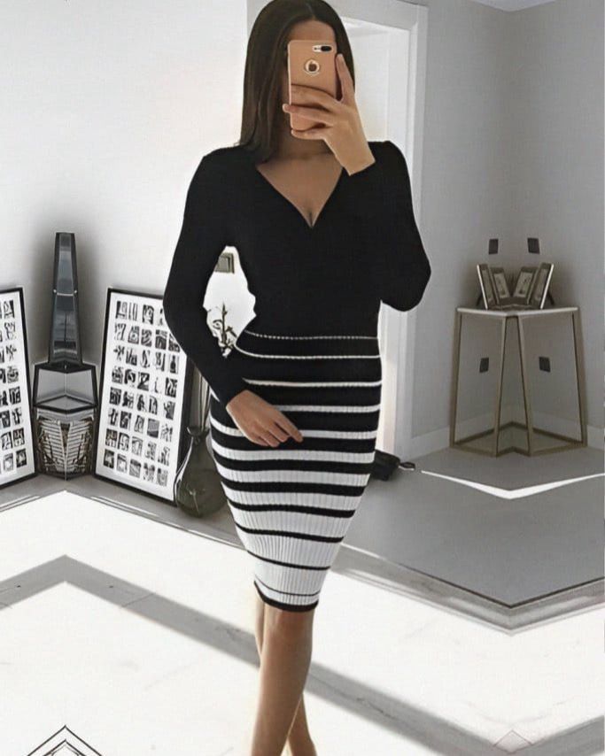 Wool Striped Dress