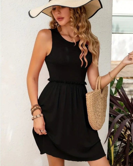 Cut Cotton Casual Dress